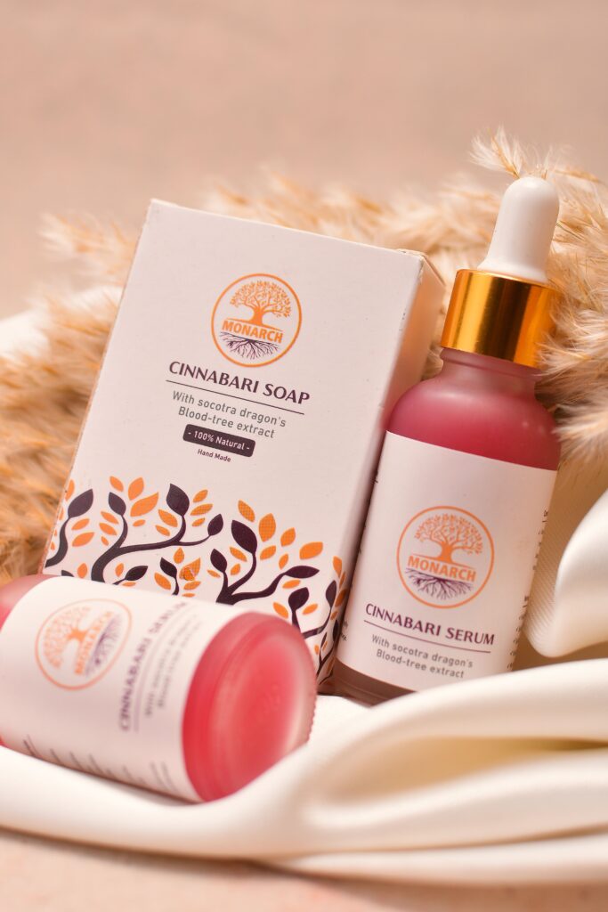 Soap box, serum bottle and cream jar